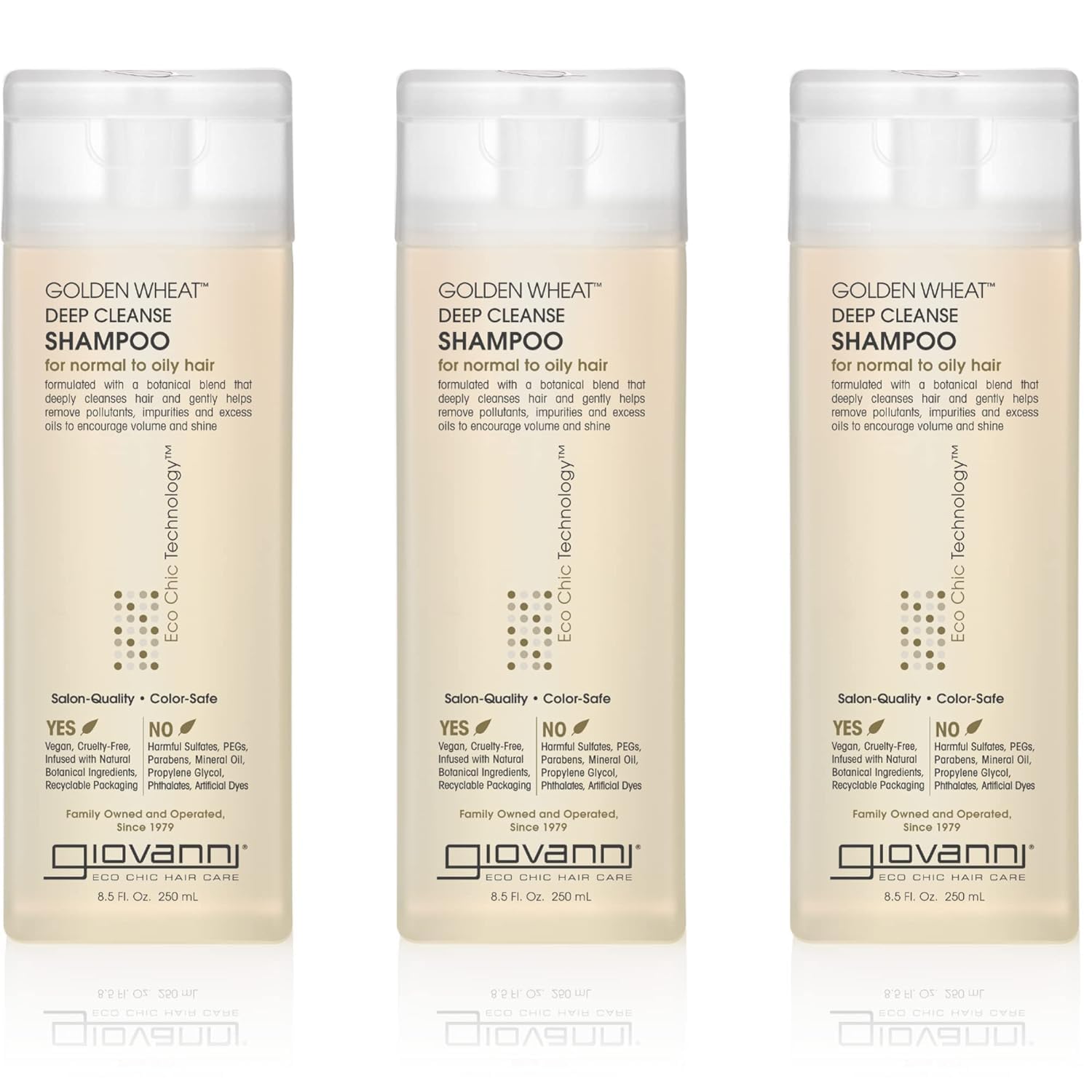 Giovanni Aloe Vera Spearmint ECO CHIC Golden Wheat Deep Cleanse Shampoo Shampoo 8.5 oz (Pack of 3)